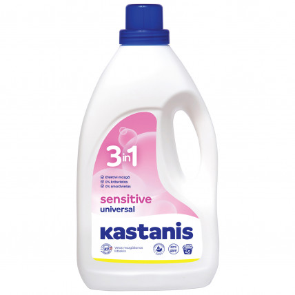 KASTANIS 3in1 Sensitive veļas mazgāšanas līdzeklis, 1800ml