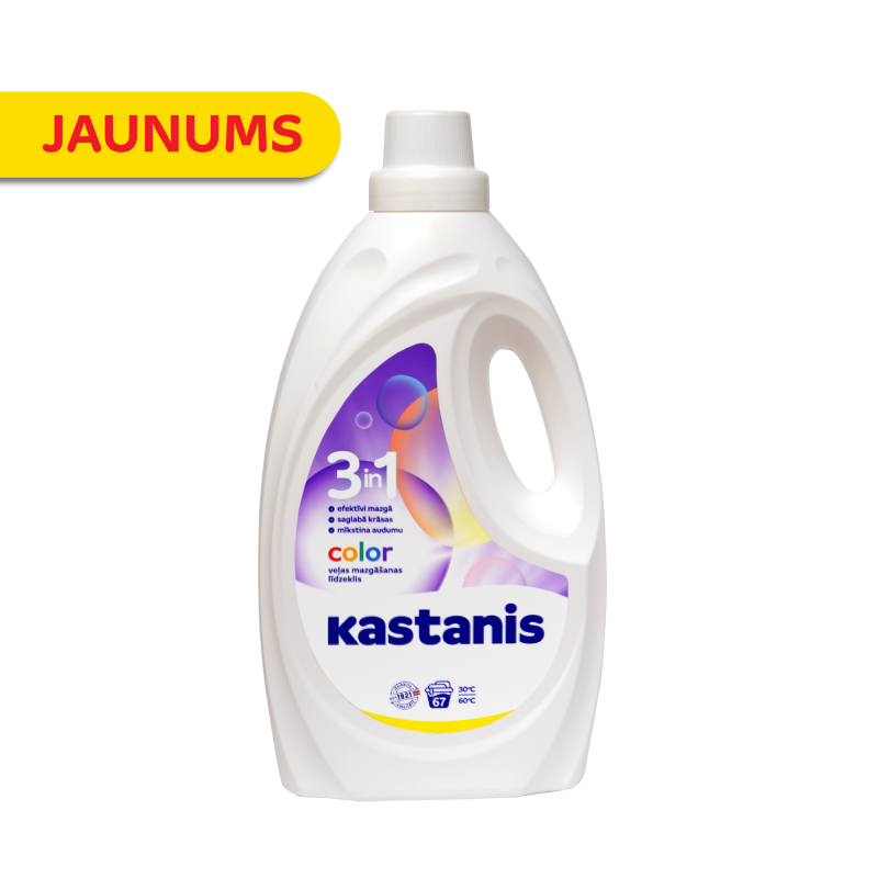 KASTANIS 3in1 color veļas mazgāšanas līdzeklis, 2700ml
