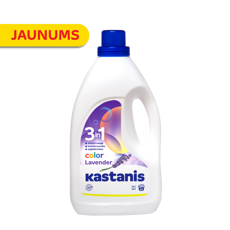 KASTANIS 3in1 color Lavender veļas mazgāšanas līdzeklis, 1800ml