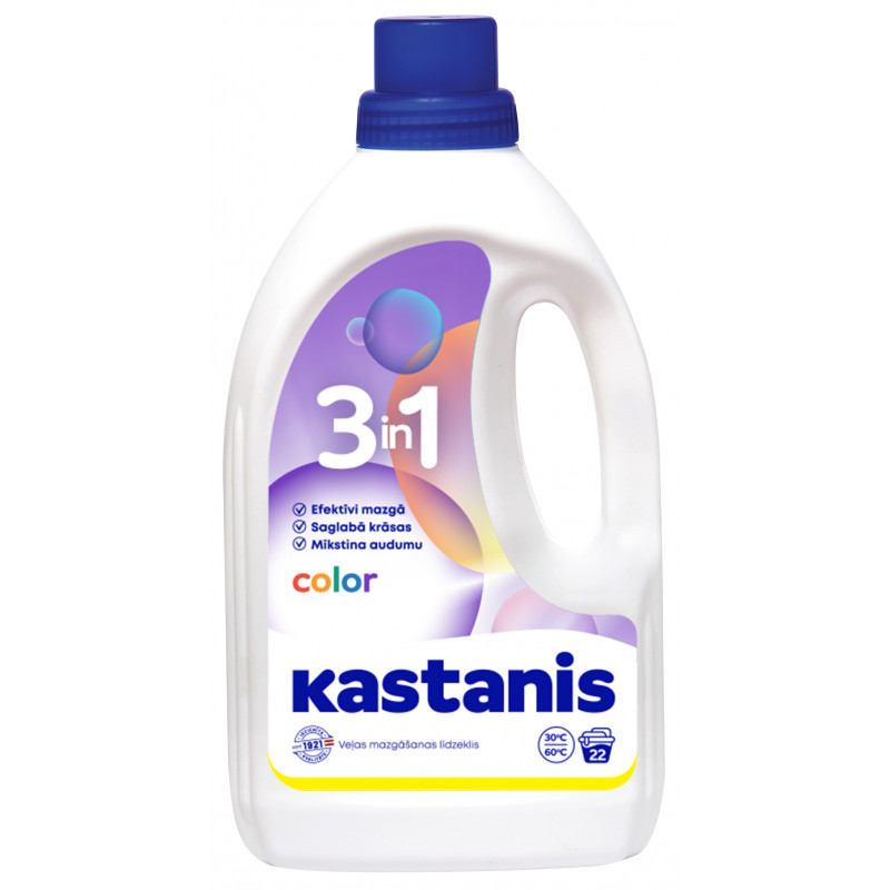 KASTANIS 3in1 color veļas mazgāšanas līdzeklis, 900ml